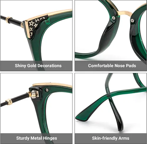 Vista 4 de Zeelool Gafas retro de gran tamaño con bloqueo de luz azul ojo de gato para mujer Dalton OP01934