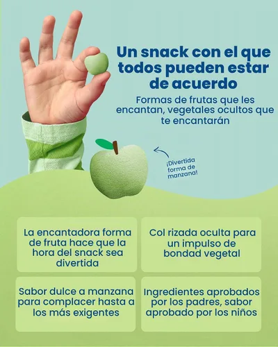 Vista 3 de Amara Bocaditos de frutas orgánicas de col rizada de manzana, sin colores/tintes artificiales, azúcar añadida, aperitivos de frutas sin lácteos
