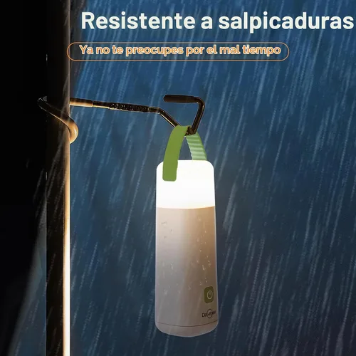 Vista 6 de Dawnrise Linterna LED recargable para acampar con 4 modos, hasta 350 horas