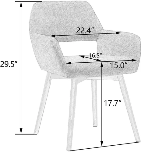 Vista 2 de Sillas modernas para comedor con patas de madera maciza, para sala, comedor