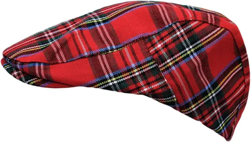 Vista 3 de WITHMOONS Newsboy - Gorro plano de tartán a cuadros para exteriores YZ30078