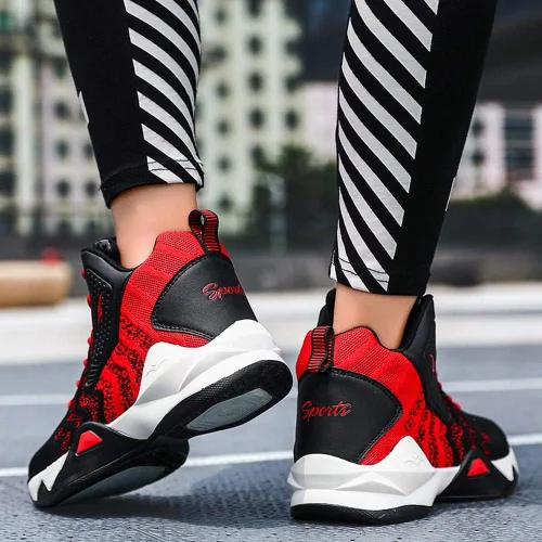 Vista 6 de Tenis de baloncesto unisex ligeros con tejido de mosca, para correr, trotar, baloncesto
