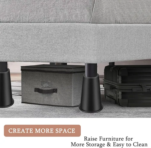 Vista 4 de shouwuhho Elevadores de Cama de 8 Pulgadas, Elevadores de Muebles Redondos Resistentes Elevan 14" 12" 8" Mesa, Patas de Escritorio, Sofá, Sillón