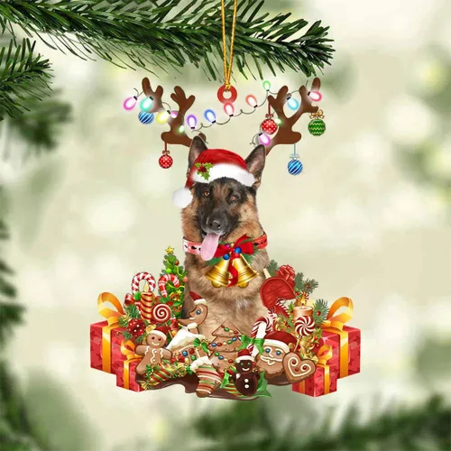Vista 46 de Nazenti Adorno de Navidad personalizado de reno de Alaskan Malamute – Adorno de perro personalizado para amantes de las mascotas, acrílico plano