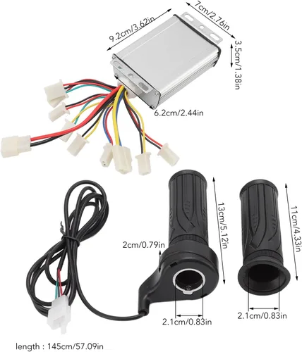 Vista 7 de Controlador de velocidad del motor del cepillo del coche eléctrico 48V 1000W que conduce la caja del regulador con la manija de la vuelta