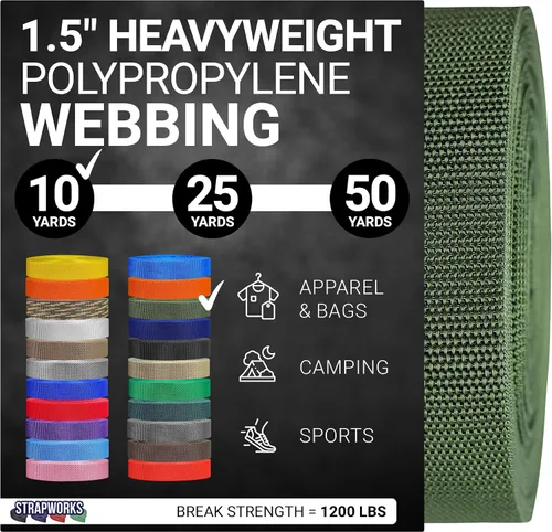 Vista 57 de Strapworks Heavyweight Polypropylene Webbing - Heavy Duty Poly Strapping for Outdoor DIY Gear Repair, 1.5 Inches