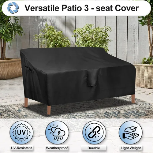 Vista 4 de OutdoorLines Funda Impermeable para Patio de Sofá de 3 Plazas para Exteriores - Fundas de Muebles de Patio Resistentes a los Rayos UV Resistentes a