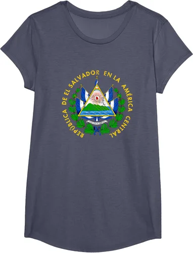 Vista 17 de Escudo de armas de El Salvador Salvadoran Distressed Design T-Shirt