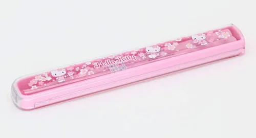 Vista 2 de OSK Hello Kitty Sakura HS-11 - Juego de palillos con tapa