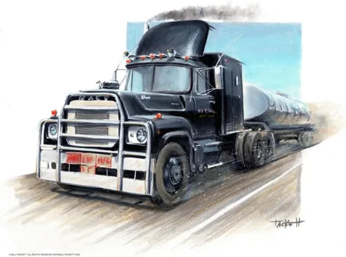 Vista 3 de Póster de goma firmado de CONVOY con diseño de pato Mack Truck de la película, arte de pared de impresión vintage de 11 x 14 pulgadas, retro