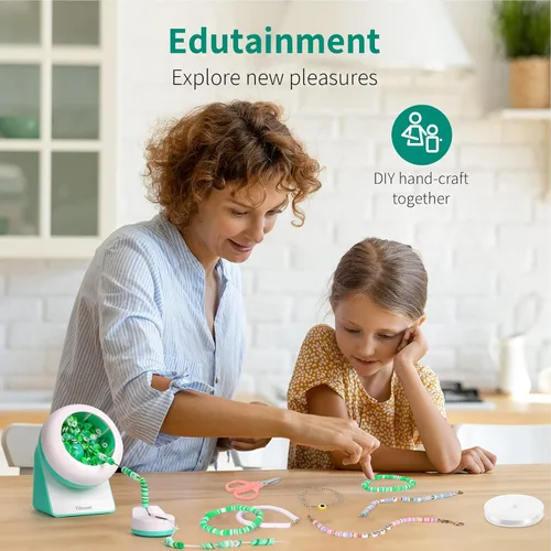 Vista 7 de Tilhumt Spinner de cuentas de arcilla con aguja de repuesto, giratorio eléctrico de cuentas para hacer joyas, cuenco automático de cuentas