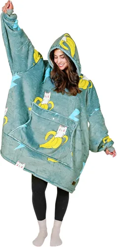 Vista 16 de Tirrinia - Sudadera con capucha de gran tamaño, manta de sherpa cómoda, reversible, gigante, para adultos, hombres, mujeres, adolescentes, esposa