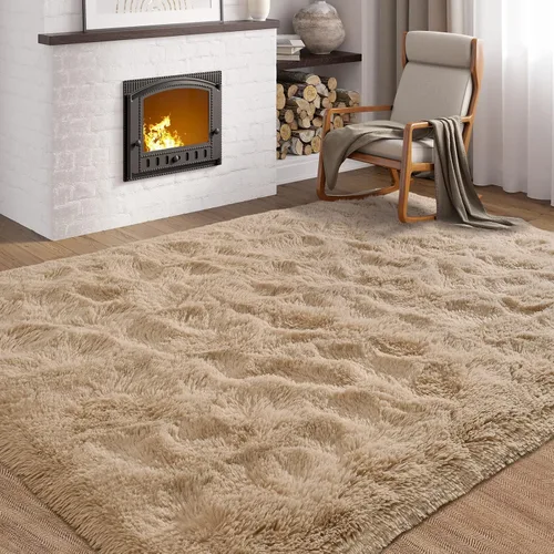 Vista 168 de Softlife Alfombra naranja para dormitorio, alfombra de felpa esponjosa para sala de estar para niñas, alfombra lanuda para niños, alfombra suave
