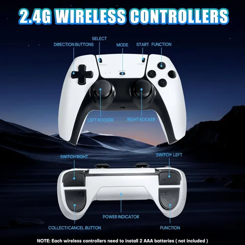 Vista 5 de Upgrade Retro Gaming Console, Retro Game Console Stick 20.000+ Classic Video Games, Plug & Play Game Stick HDMI 4K for TV with 2 Wireless