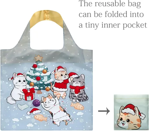 Vista 7 de Wrapables Bolsa de compras reutilizable de la colección AllyBag de Navidad