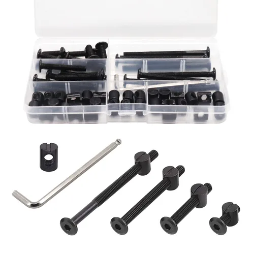 Vista 10 de Kit de Reemplazo de Tornillos y Accesorios para Cunas - Juego de 20 Pernos para Marco de Cama Infantil y Tuercas de Barril, Tornillos de Cabeza
