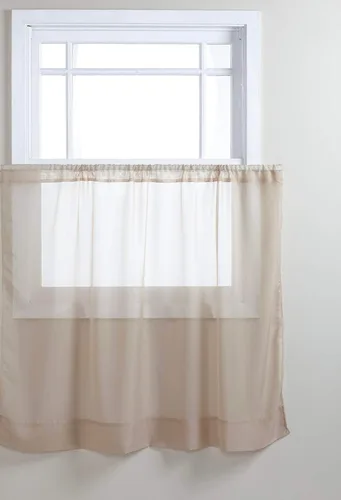 Vista 46 de Stylemaster Elegance Cenefa recta de gasa transparente, 60 x 14 pulgadas, color dorado