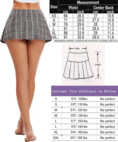 Vista 6 de Avidlove Minifaldas plisadas para mujer, minifalda a cuadros XS-XXL