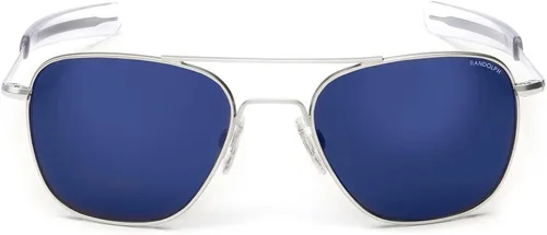 Vista 2 de Randolph USA - Lentes de sol de aviador para hombre o mujer, cromo mate, clásicos, polarizados y no polarizados con protección UV