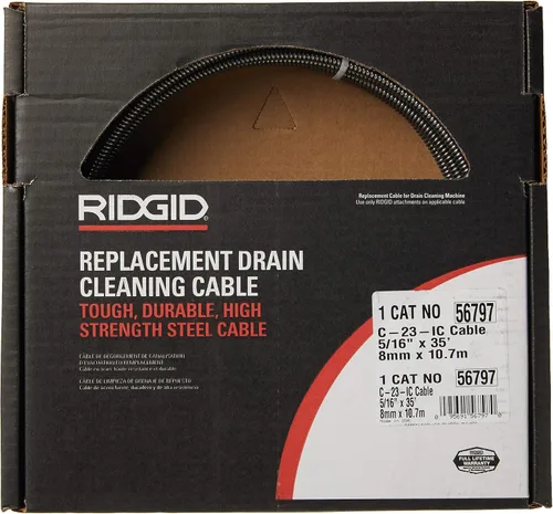 Vista 2 de Ridgid -56797 Cable de limpieza de drenaje, 5/16 pulgadas x 35 pies