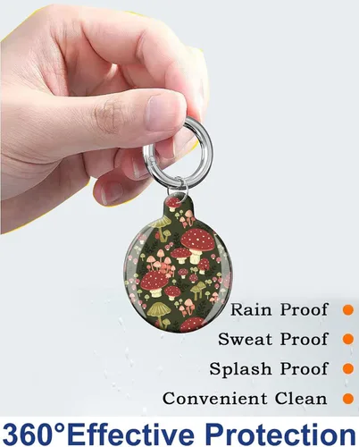 Vista 3 de ANDRIU Funda compatible con Air Tag, funda protectora con soporte para llavero de bucle, resistente a los arañazos para cartera, equipaje, perro