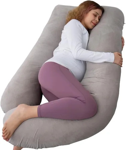 Vista 16 de Almohadas de embarazo de 60 pulgadas para dormir, almohada corporal extra grande en forma de U, almohada de embarazo, almohada de maternidad
