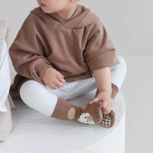 Vista 6 de BOOPH Calcetines antideslizantes para niños pequeños, 5 pares