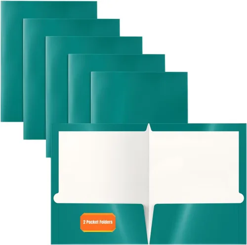Vista 20 de Better Office Products Carpetas de papel laminado brillante con 2 bolsillos, colores surtidos, tamaño carta, caja de 25 carpetas de colores surtidos