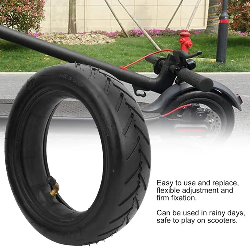 Vista 7 de Neumáticos de scooter eléctrico, juego de combinación de neumáticos de scooter de 8.5 pulgadas + válvula curva, tubo interior, accesorio