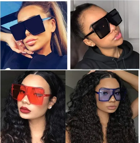 Vista 2 de ENSARJOE Square Oversized Sunglasses for Women Men Flat Top Fashion ShadesUV Protection