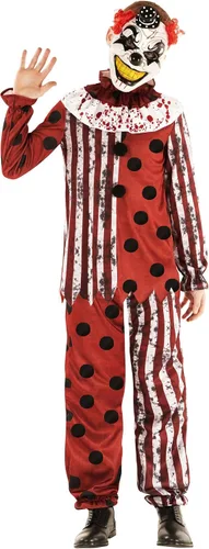 Vista 4 de Morph Disfraz de payaso aterrador para niños, disfraz de payaso asesino espeluznante para Halloween, disfraz divertido para niños y niñas