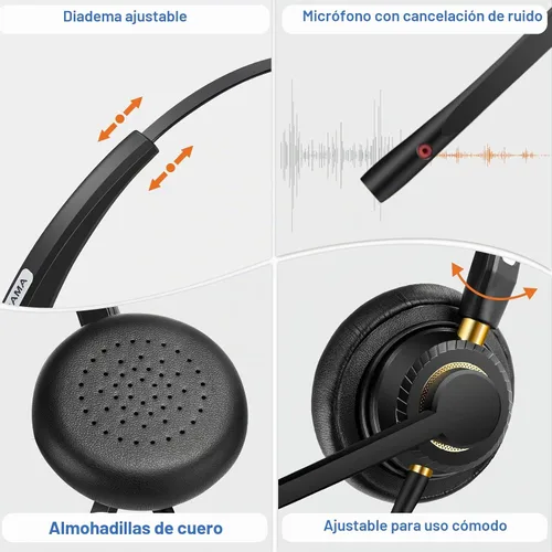 Vista 5 de Arama Auriculares de teléfono para teléfonos de oficina para Polycom