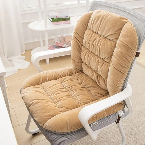 Vista 12 de Cojín para Silla de Oficina con Asiento Suave, Funda Desmontable, Soporte Lumbar, para Silla Mecedora, 90x50cm