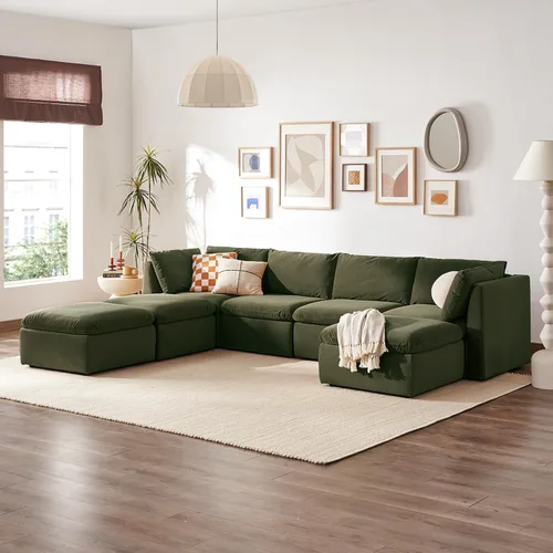 Vista 53 de mopio Sofá Seccional Modular de Gran Tamaño con Fundas Completamente Extraíbles y Almacenamiento, Convertible en Forma de U, en Forma de L