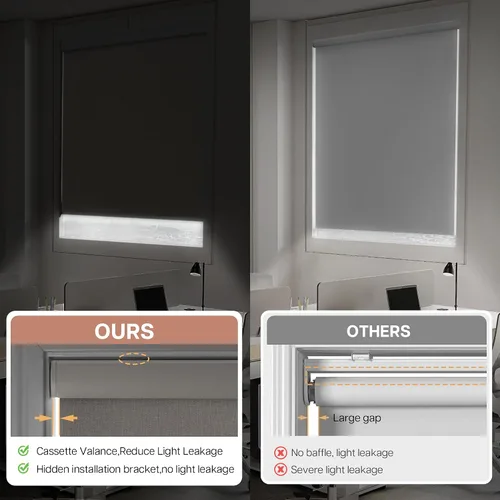 Vista 5 de LazBlinds Persianas opacas para ventanas de interior, persianas enrollables sin cordón, para oscurecer la habitación, con aislamiento térmico