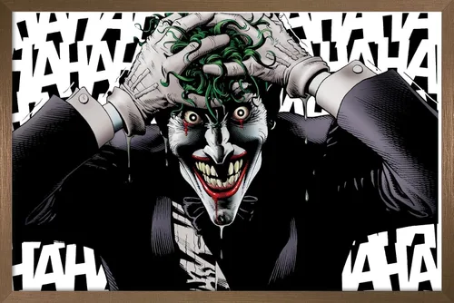 Vista 13 de Trends International DC Comics The Joker - Póster de pared loco, 14.725 x 22.375 pulgadas, versión enmarcada de madera de granero