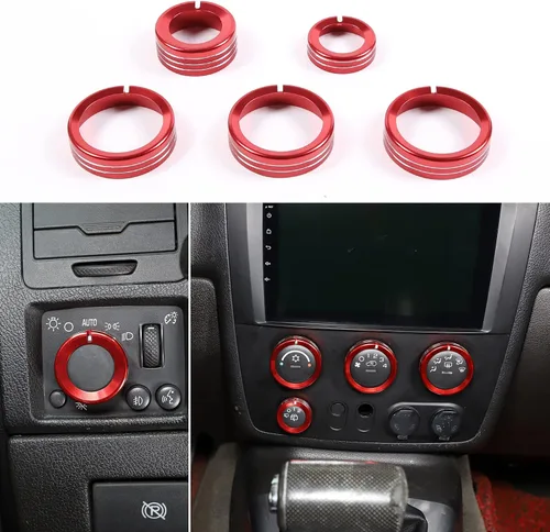 Vista 9 de PIUGILH Consolas centrales - Cubierta de perilla para interruptor de aire acondicionado compatible con Hummer H3 2005-2009, cubierta de botón