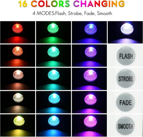 Vista 4 de Cambio de color Paisaje Iluminación LED de bajo voltaje Focos al aire libre 6W 12V IP66 Luces de paisajismo impermeables Control remoto Jardín