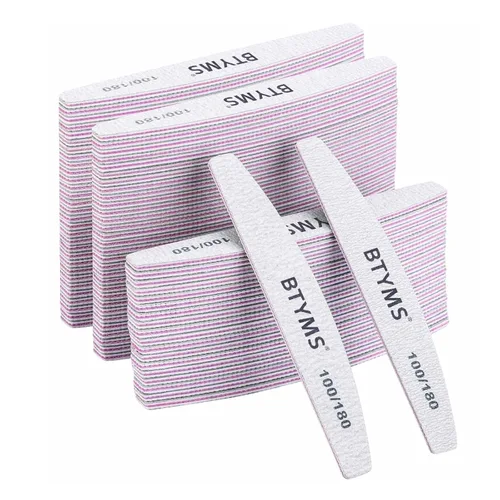 Vista 14 de BTYMS 10 piezas de limas de uñas de grano 100/180 - Tablas de esmeril de doble cara para uñas acrílicas, de gel y naturales