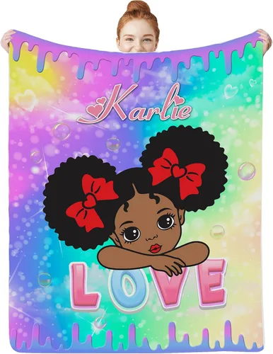 Vista 17 de Artsadd Manta facial personalizada de princesa para niñas, personalizada con cara de niños, manta personalizada para niños, nombre de foto de bebé