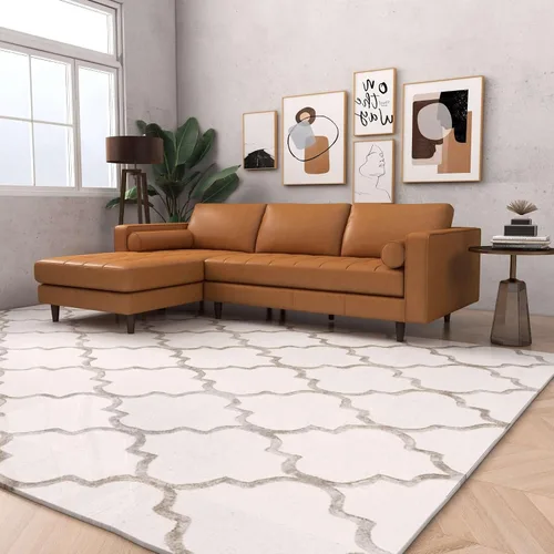 Vista 4 de Anthony - Sofá modular esquinero con orientación izquierda, sofá modular en forma de L de 4 asientos, sofá moderno tapizado suave para sala