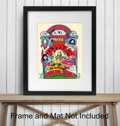 Vista 3 de Póster de Led Zeppelin - Decoración psicodélica de habitación 8x10 - Regalos de Led Zeppelin - Pósteres de conciertos - La canción permanece igual