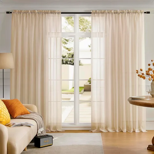 Vista 78 de MYSTIC-HOME Juego de cortinas de niveles transparentes blancas para cocina de 24 pulgadas de largo, tratamiento de cortinas para ventanas pequeñas