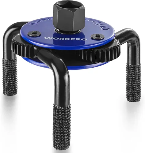 Vista 8 de WORKPRO Llave de filtro de aceite magnética ajustable, herramienta de extracción universal de 3 mandíbulas 3"–5" (76–130mm), diseño de bloqueo