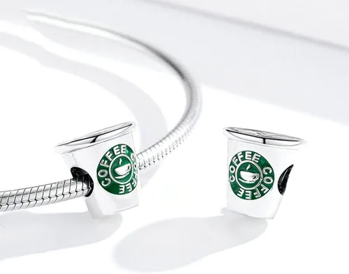 Vista 2 de Abalorio de plata de ley 925 con forma de corazón y corazón para pulsera Pandora