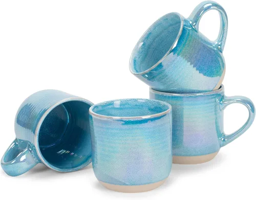 Vista 7 de Elanze Designs - Taza de café de cerámica con esmalte reactivo brillante, tamaño grande de 17 onzas líquidas, taza de cocina diaria de grado
