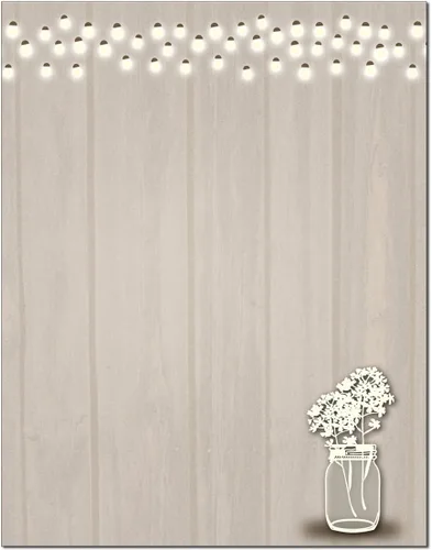 Vista 6 de Papelería rústica de madera gris – 8.5 x 11 – 60 hojas con membrete rústico (madera de granero y flores)