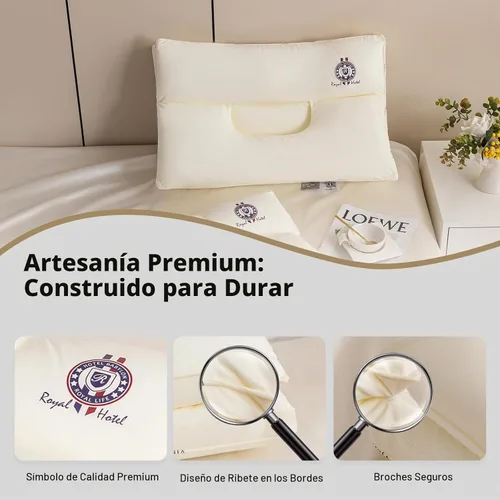 Vista 6 de almohada cervical para dormir, almohada de cama de diseño ergonómico para dormir de lado, boca abajo o boca arriba, almohada de apoyo de doble