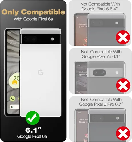Vista 2 de Dexnor Funda de cuerpo completo para Google Pixel 6A, [protector de pantalla y soporte integrados] resistente protección de grado militar a prueba