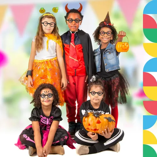 Vista 6 de Dazzling Toys Harry Potter Glasses Set of 48 Round Black Wizard Eyeglasses, Cute Costume Accessories For Boys & Girls